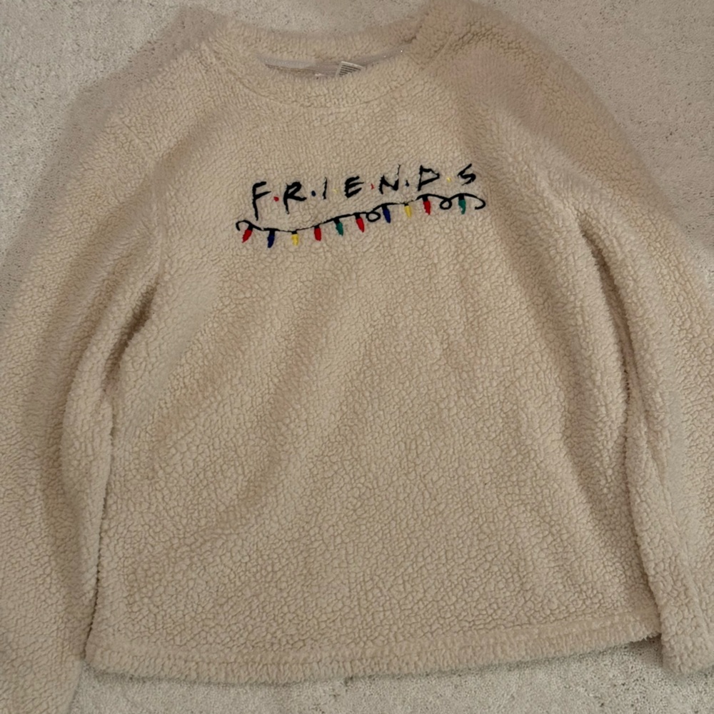 Cream colored friends pj shirt